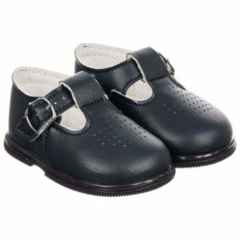 Baby Navy Leather Shoes
