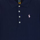 Girls Navy Logo Polo Dress , 1, hi-res