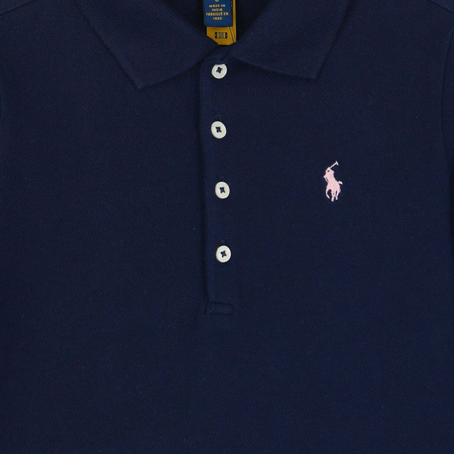 Girls Navy Logo Polo Dress , 1, hi-res image number null