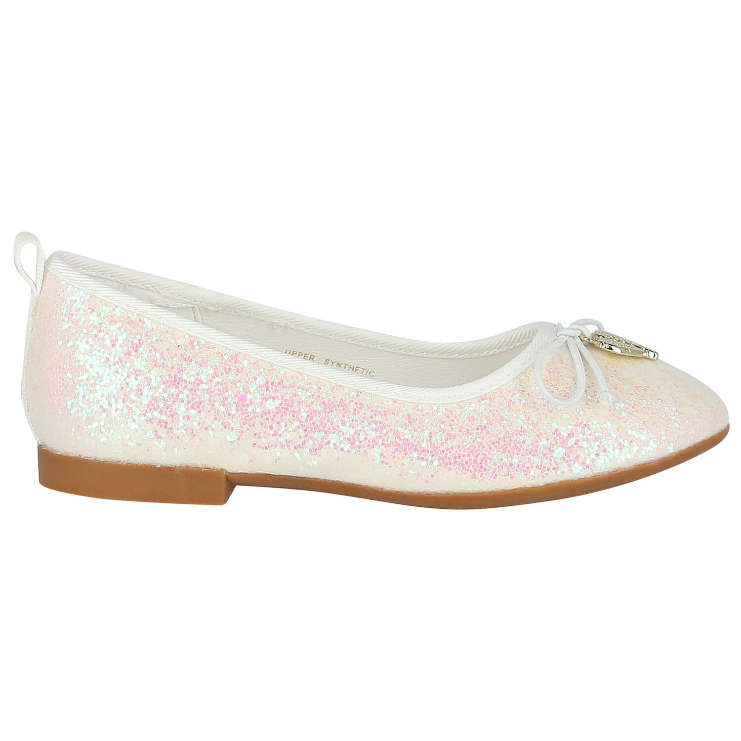 Girls Ivory Glitters Ballerina Shoes, 1, hi-res