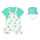 Baby Boys Ivory & Green Dungaree & Hat Set, 2, hi-res