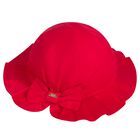 Younger Girls Red Bow Hat, 3, hi-res