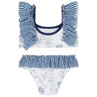 Girls Navy Blue & White Bikini, 1, hi-res