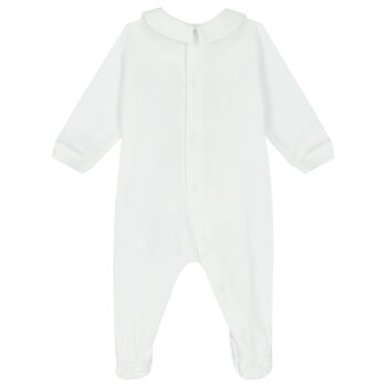 White Teddy Bear Logo Babygrow