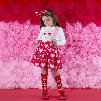 Girls Red & Pink Heart Shoulder Bag