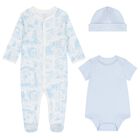 Baby Boys Ivory & Blue Babygrow Gift Set, 1, hi-res