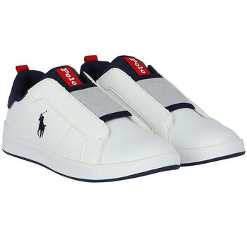Boys White Logo Trainers