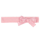 طقم حذاء قبل المشي بفيونكة باللون وردي للبنات, 1, hi-res