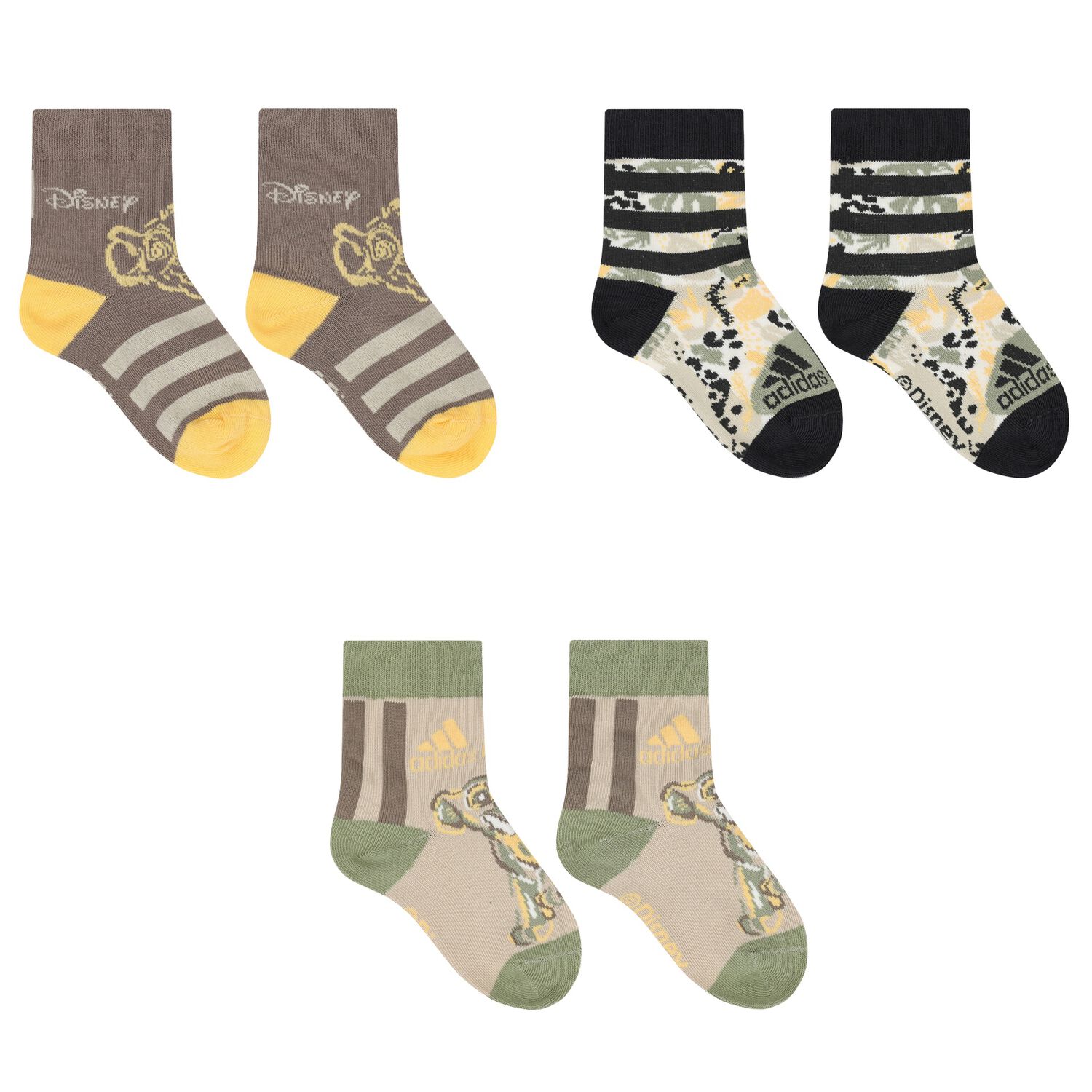 Beige, Grey & Green Logo Socks ( 3- Pack ), 1, hi-res