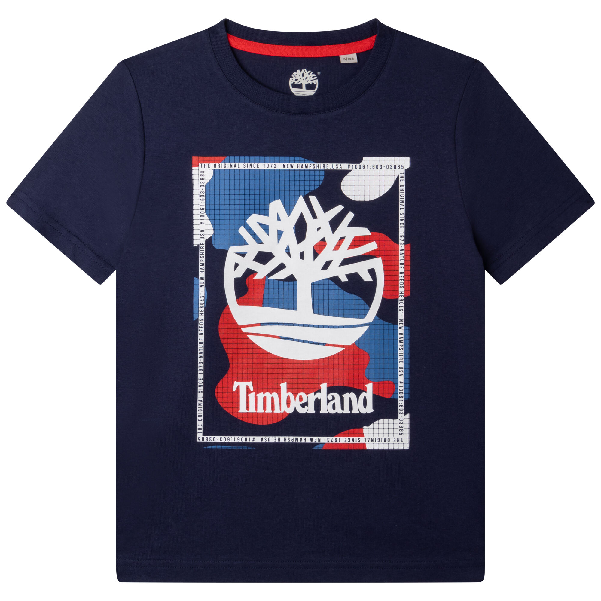 TIMBERLAND Boys Navy Logo T Shirt Junior Couture QA