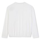 Girls Ivory Logo Long Sleeve Top, 1, hi-res