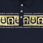 Boys Navy Blue & Gold Polo Shirt, 2, hi-res