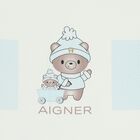 بطانية أطفال باللون الأزرق والأبيض تحمل بشعار, 2, hi-res