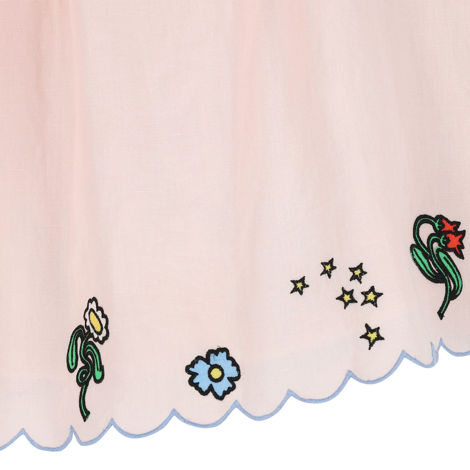 Girls Pink Floral Hem Dress, 1, hi-res