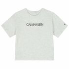Girls Grey Logo T-Shirt, 2, hi-res