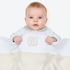 Baby Boys Blue & Gold Logo Blanket, 2, hi-res