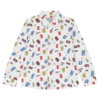 Boys White Logo Shirt