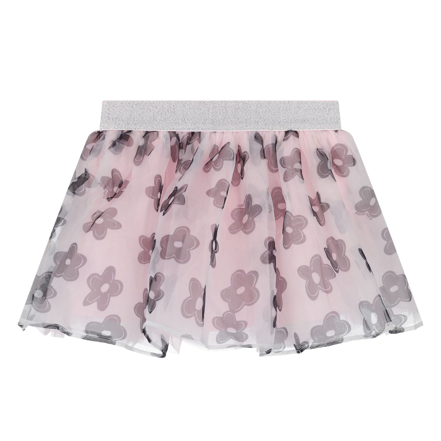 Younger Girls White & Pink Flower Skirt Set, 1, hi-res