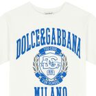 تيشيرت أولاد بالشعار باللون الأبيض , 1, hi-res