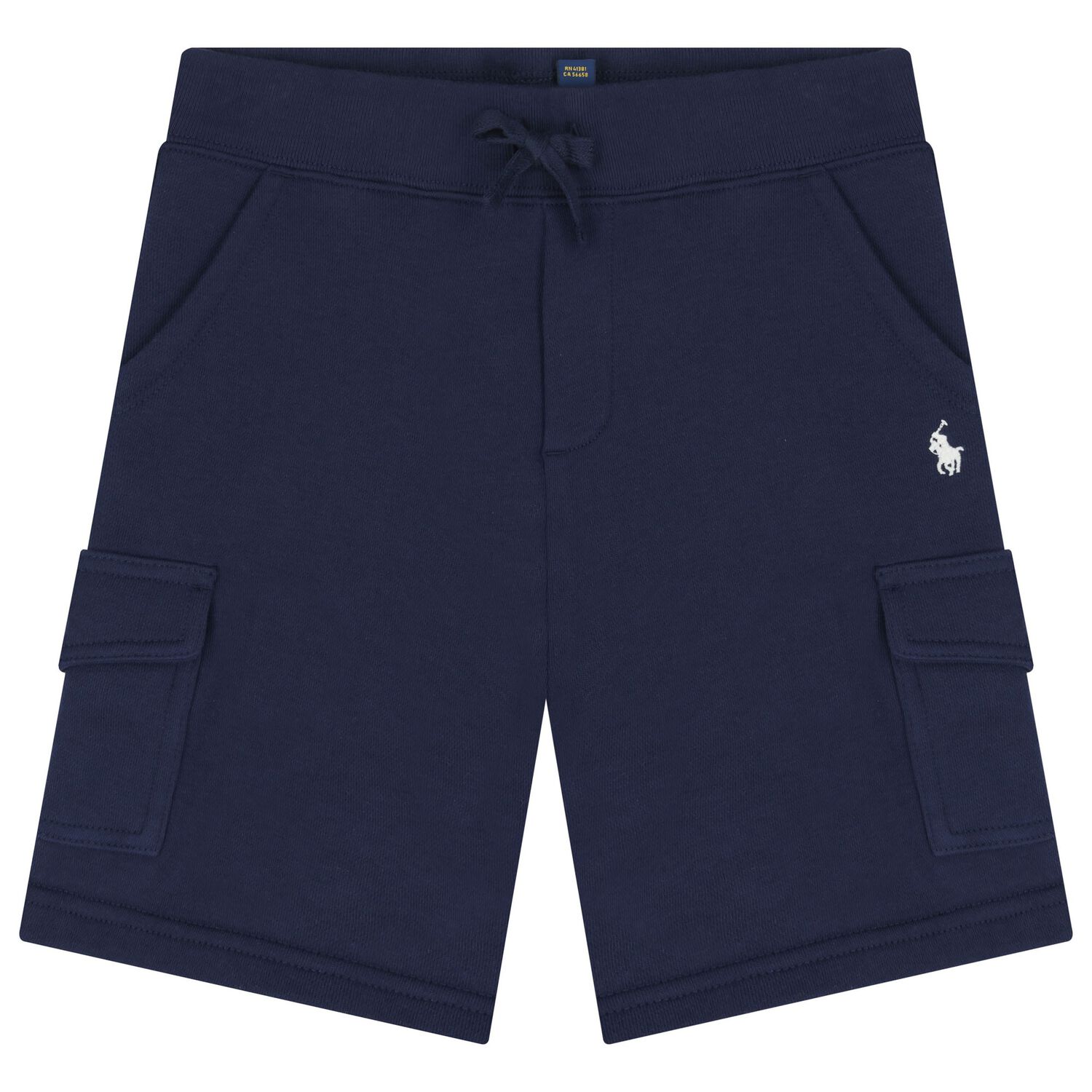 Boys Navy Blue Logo Shorts, 1, hi-res