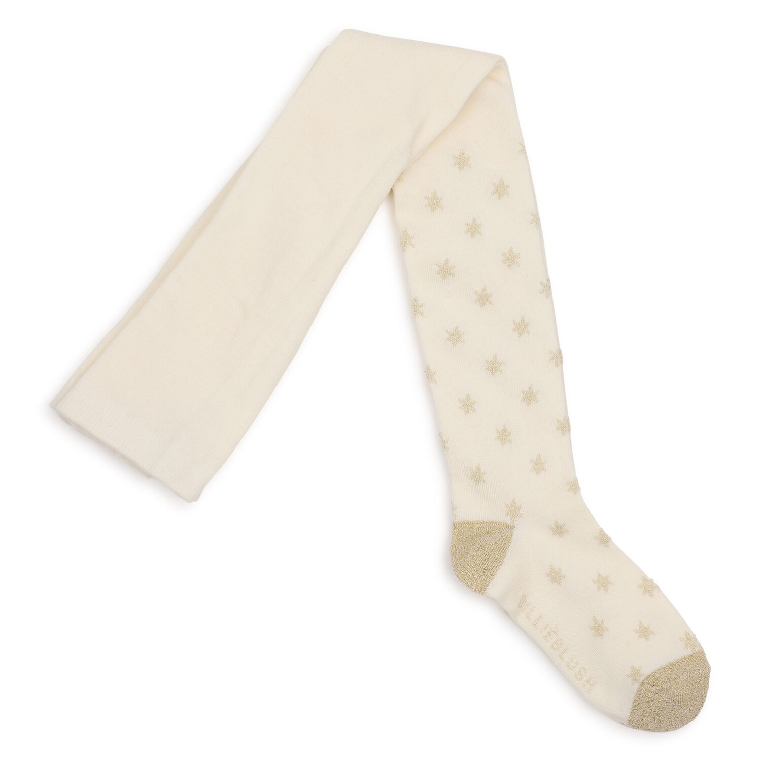 Girls Ivory & Gold Star Tights, 1, hi-res