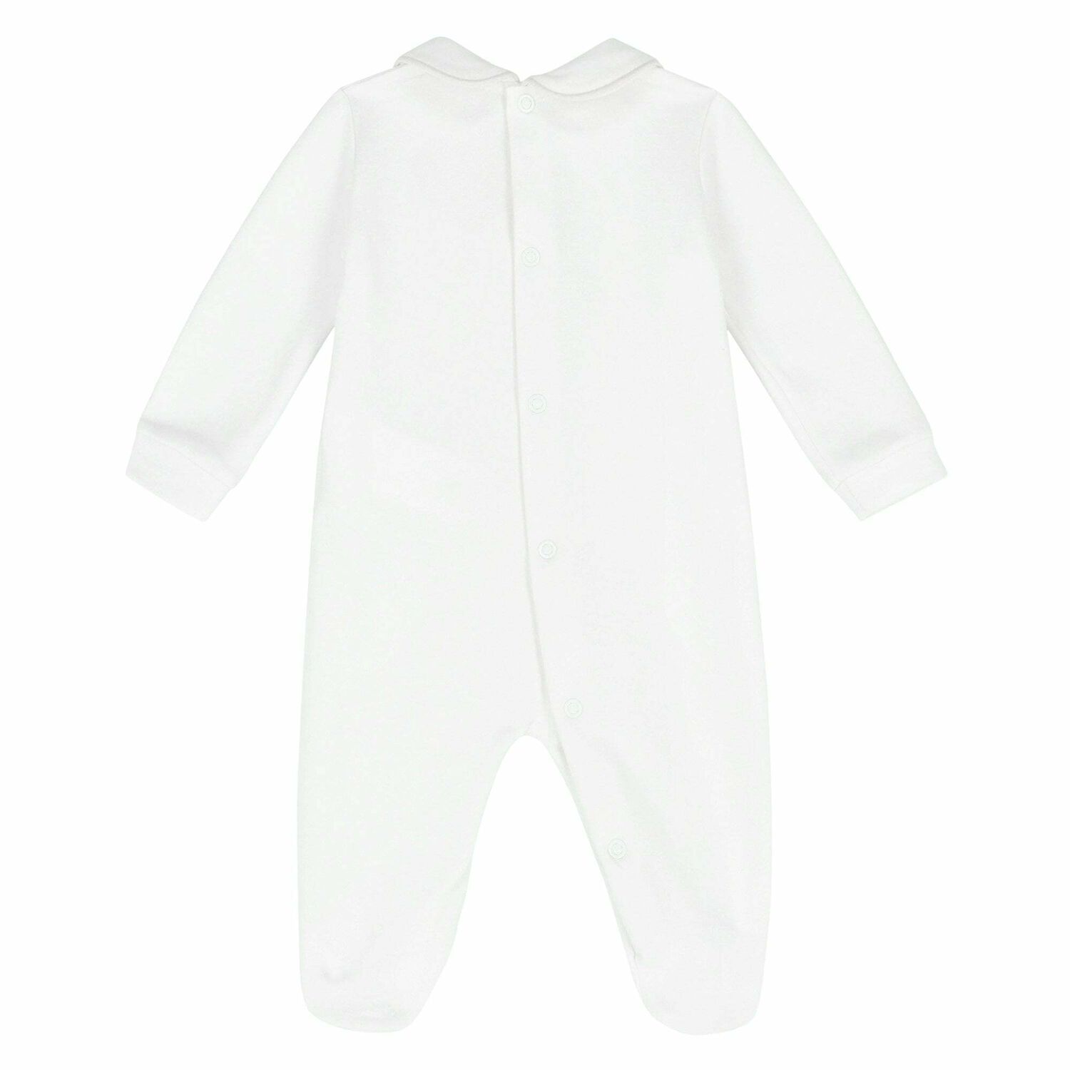Baby Girls White Embellished Babygrow , 2, hi-res