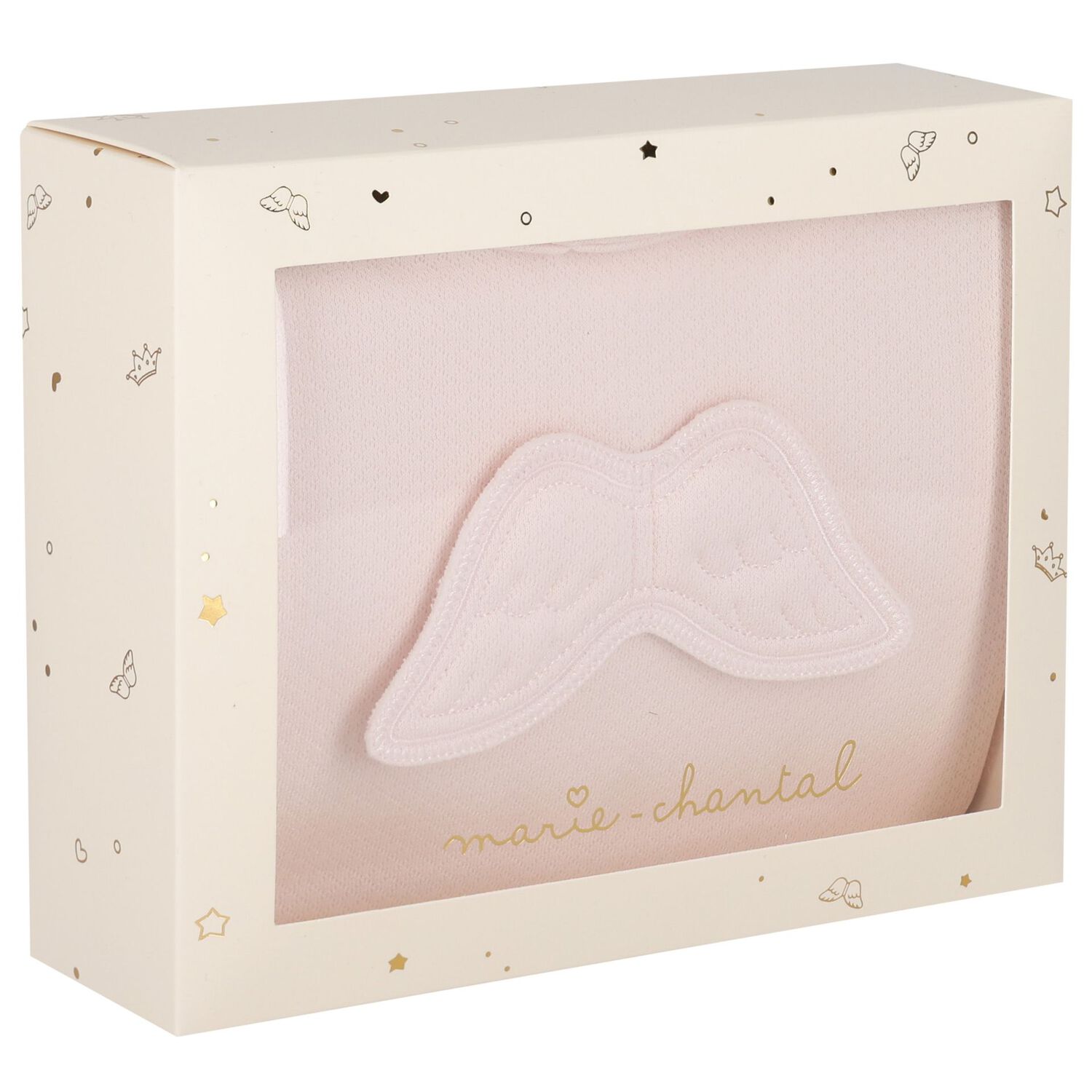 Baby Girls Pink Wings Velour Babygrow, 2, hi-res