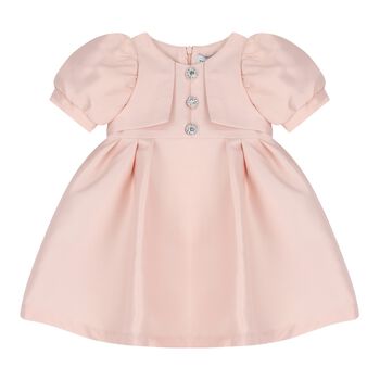 Younger Girls Pink Diamante Dress