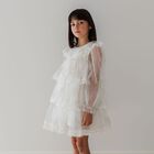 Girls Ivory Floral Tulle Dress, 1, hi-res