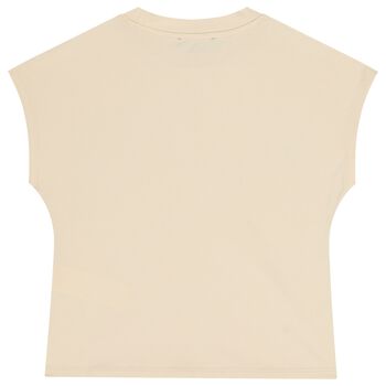 Girl mms Beige Logo T-Shirt