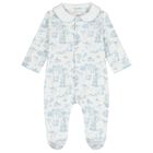 Baby Boys White & Blue Babygrow, 1, hi-res