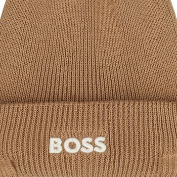 Younger Boys Beige Logo Knitted Hat