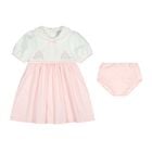Baby Girls White & Pink Floral Dress Set, 1, hi-res