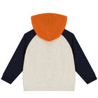 Younger Boys Ivory, Orange & Navy Blue 3 Piece Tracksuit, 1, hi-res