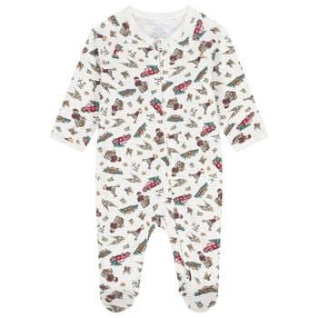 Baby Boys Ivory Polo Bear Babygrow