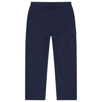 Boys Navy Blue Logo Trousers