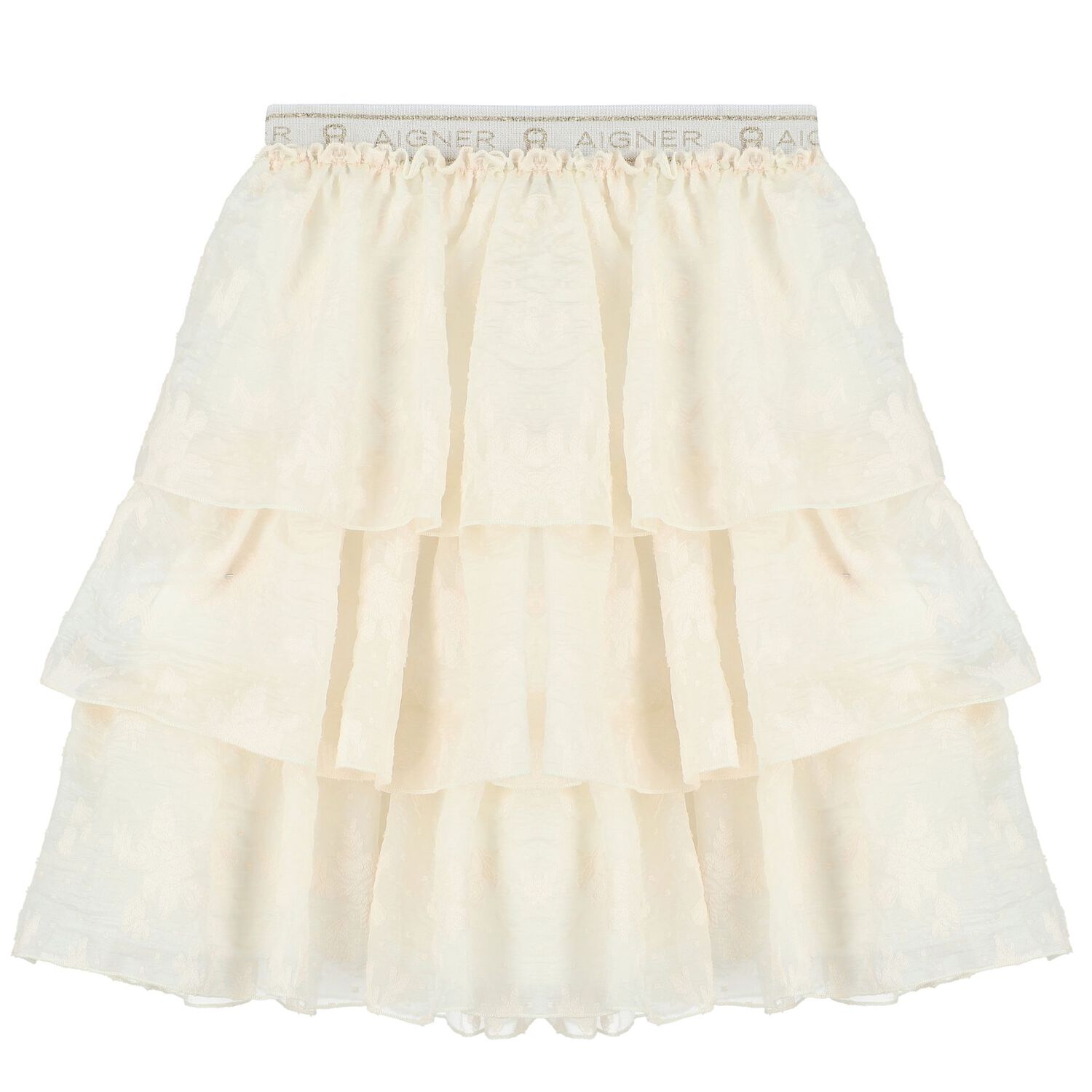 Girls Ivory Floral Organza Skirt, 1, hi-res image number null