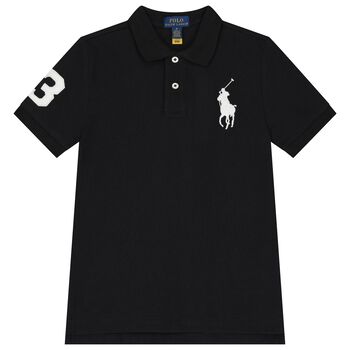 Ralph Lauren Boys Black Logo Polo Shirt, 1 Boys Black Logo Polo Shirt