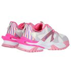 Girls White & Pink Trainers, 1, hi-res