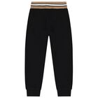 Boys Black Logo Tracksuit, 1, hi-res