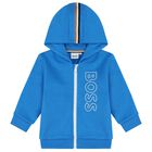 Younger Blue Logo Hooded Zip Up Top, 2, hi-res