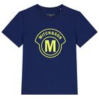 طقم أولاد شورت بالشعار باللون الكحلي والأخضر, 1, hi-res