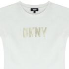 Girls White & Gold Logo T-Shirt, 1, hi-res