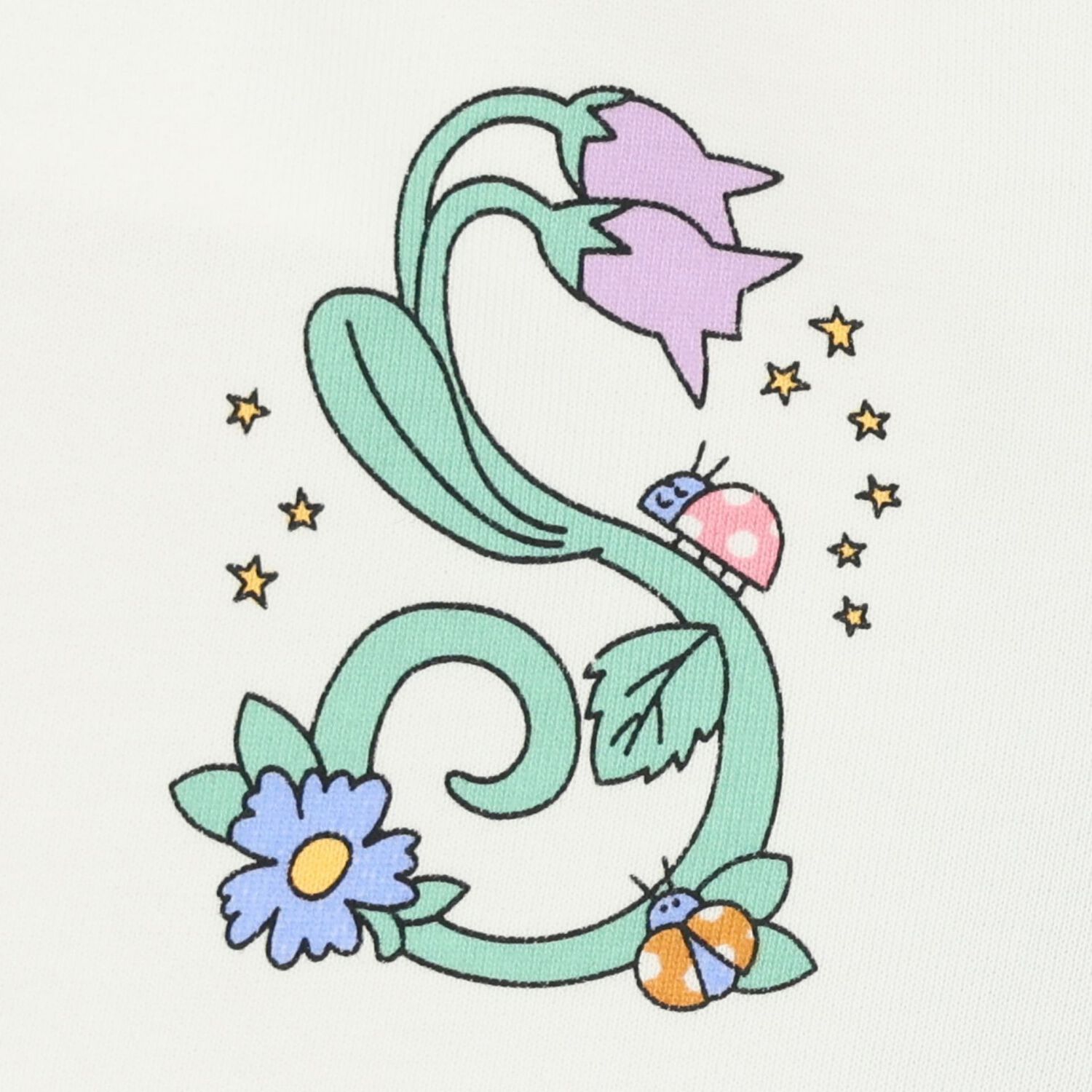 شورت بطبعة الزهور باللون العاجي للبنات, 1, hi-res