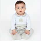 Baby Boys Blue & Gold Logo Babygrow, 1, hi-res
