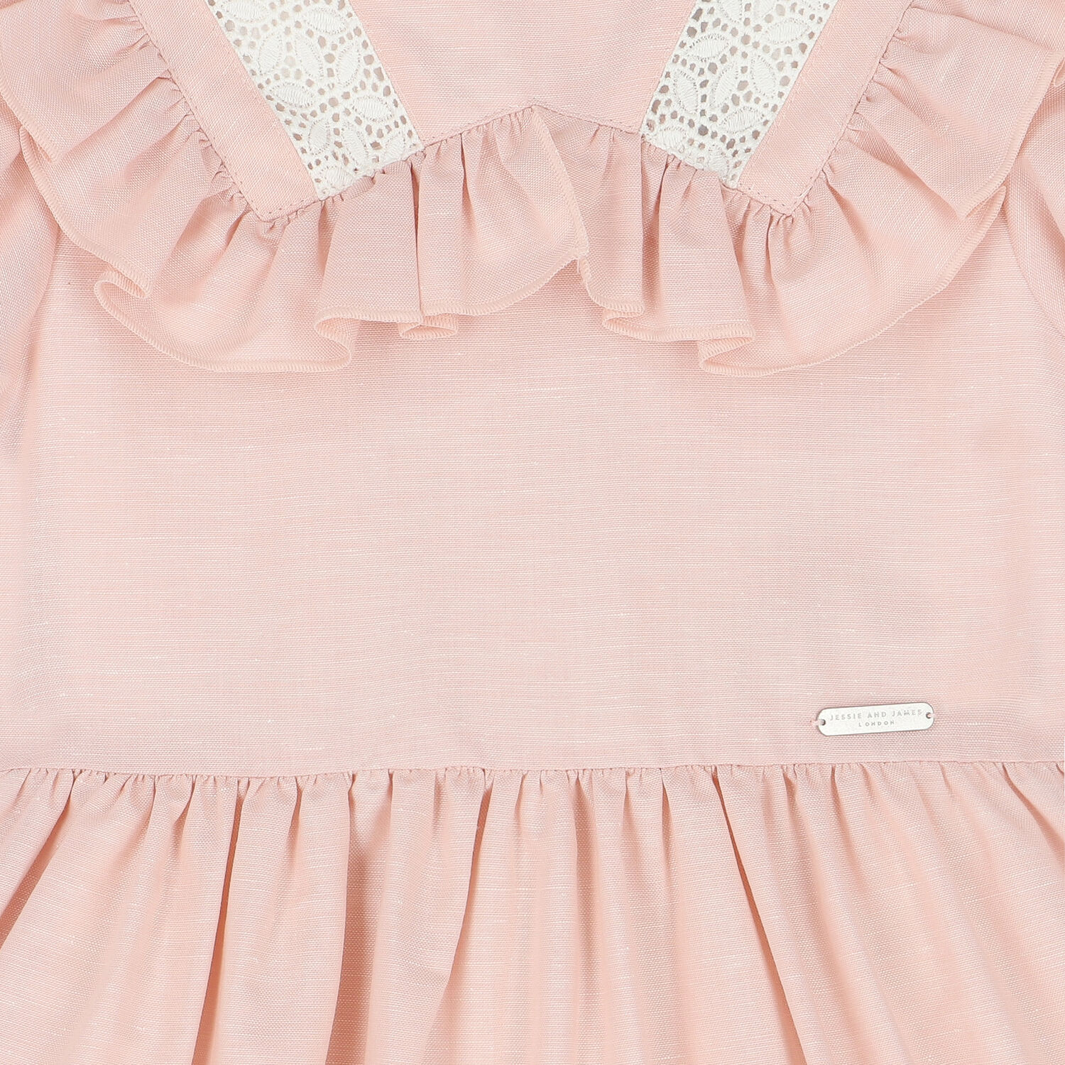 Girls Pink & Ivory Ruffle Dress, 1, hi-res image number null