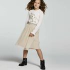 Girls Beige & Gold Tulle Skirt, 1, hi-res