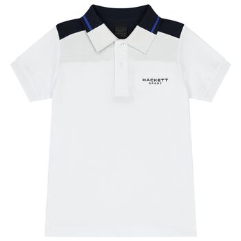 Boys White Logo Polo Shirt