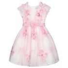 Girls Pink Ruffled Butterfly Dress, 1, hi-res