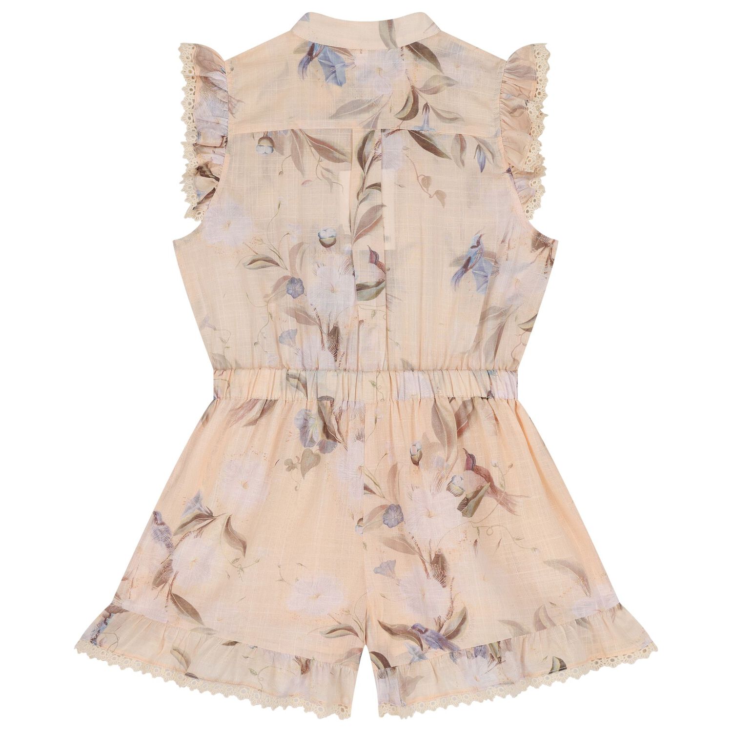 Girls Pink Floral Playsuit, 1, hi-res